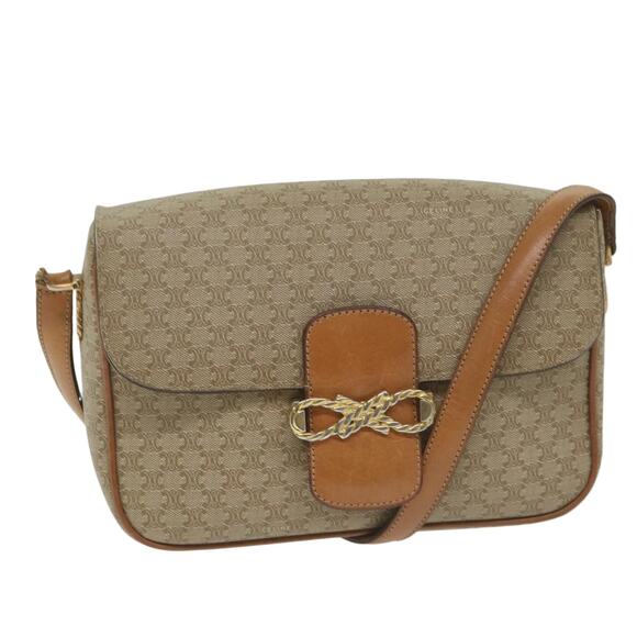 CELINE Macadam Canvas Shoulder Bag Beige - Picture 1 of 12